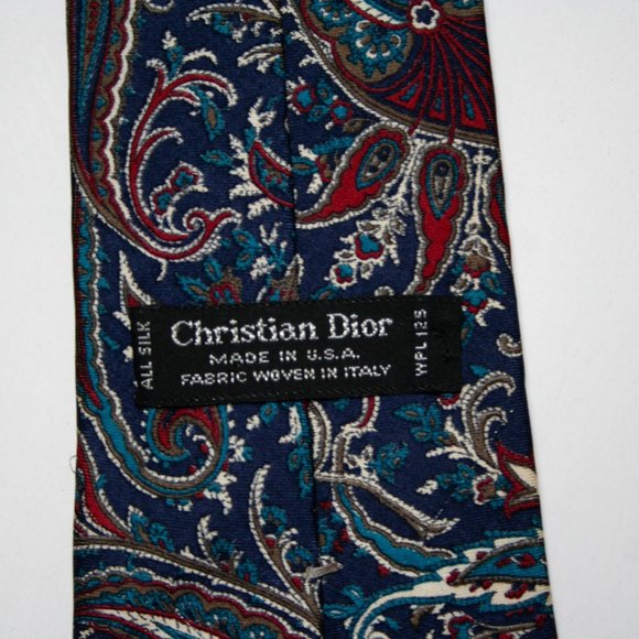 Vintage Christian Dior 100% Silk Paisley Tie - Picture 2 of 2